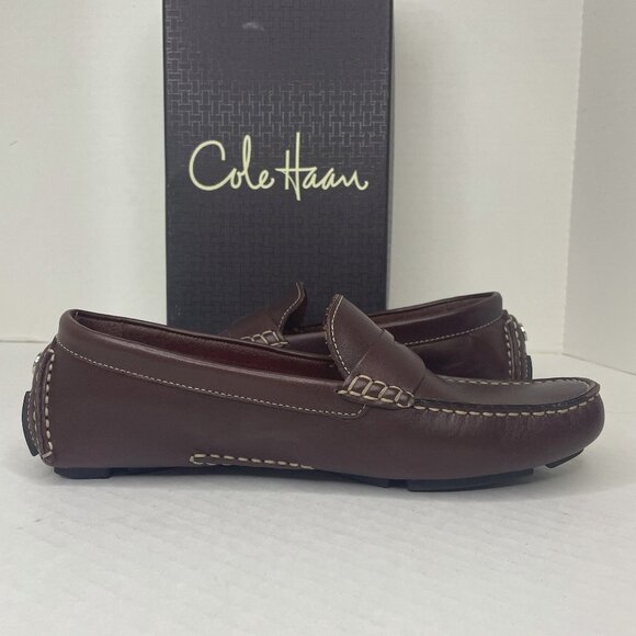 Cole Haan Women Sz 9.5 B Trillby Driver Chestnut Leather Penny Loafers Moccasin - Picture 7 of 14